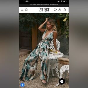 Salina’s Blue Multi Jumpsuit from 12th Tribe—New with tag! Never worn!